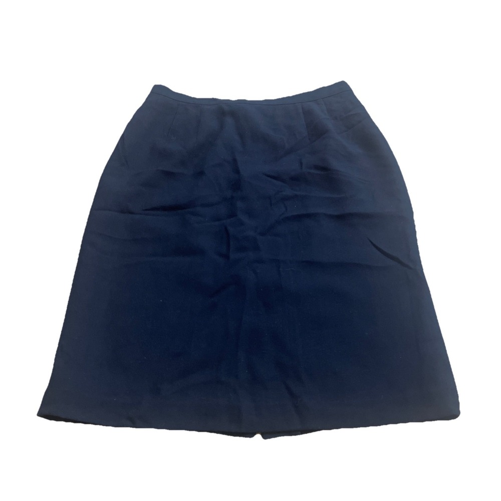 Vintage Sassco Skirt Women's 10P Navy‎ Blue Wool Pencil Y2K NWT